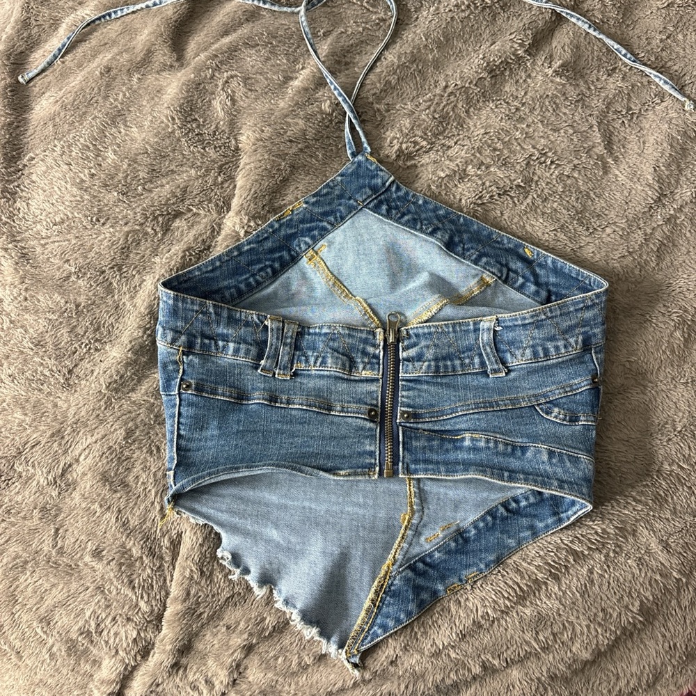 Denim Halter Top